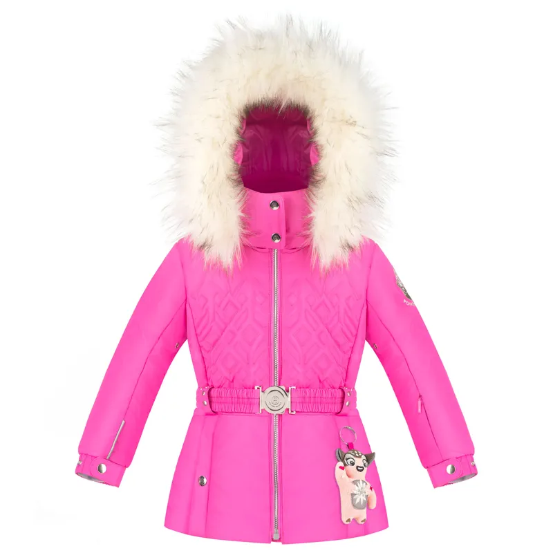 Poivre Blanc Suzy Little Girls Ski Jacket in Rubis Pink Dark
